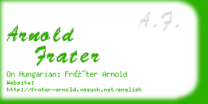 arnold frater business card